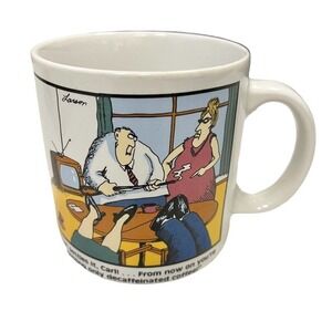 The Far Side Coffee Mug That Settles it Carl Decaf Coffee Gary Larson Vtg 1980